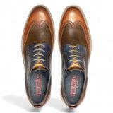 Avila - Brogue in pelle con lacci color brandy da uomo