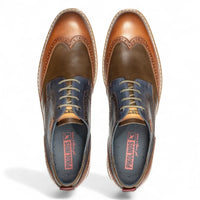 Avila - Brogue in pelle con lacci color brandy da uomo