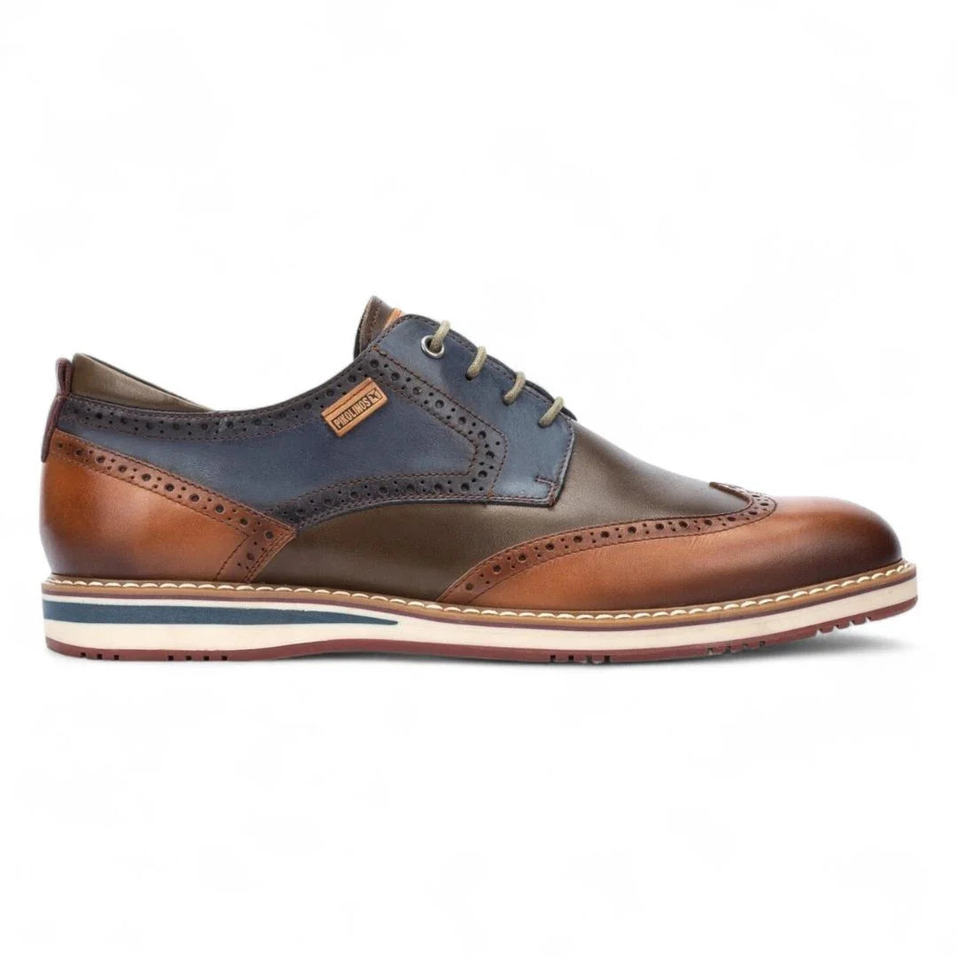 Avila - Brogue in pelle con lacci color brandy da uomo