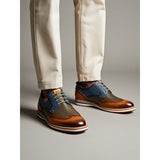 Avila - Brogue in pelle con lacci color brandy da uomo