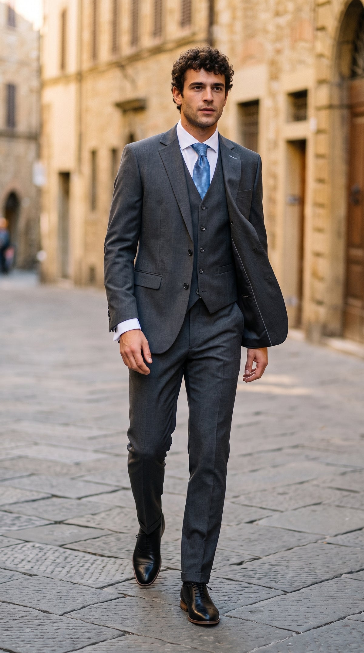 Look #824 styled with Bond - Abito da uomo su misura, 3 pezzi, color antracite