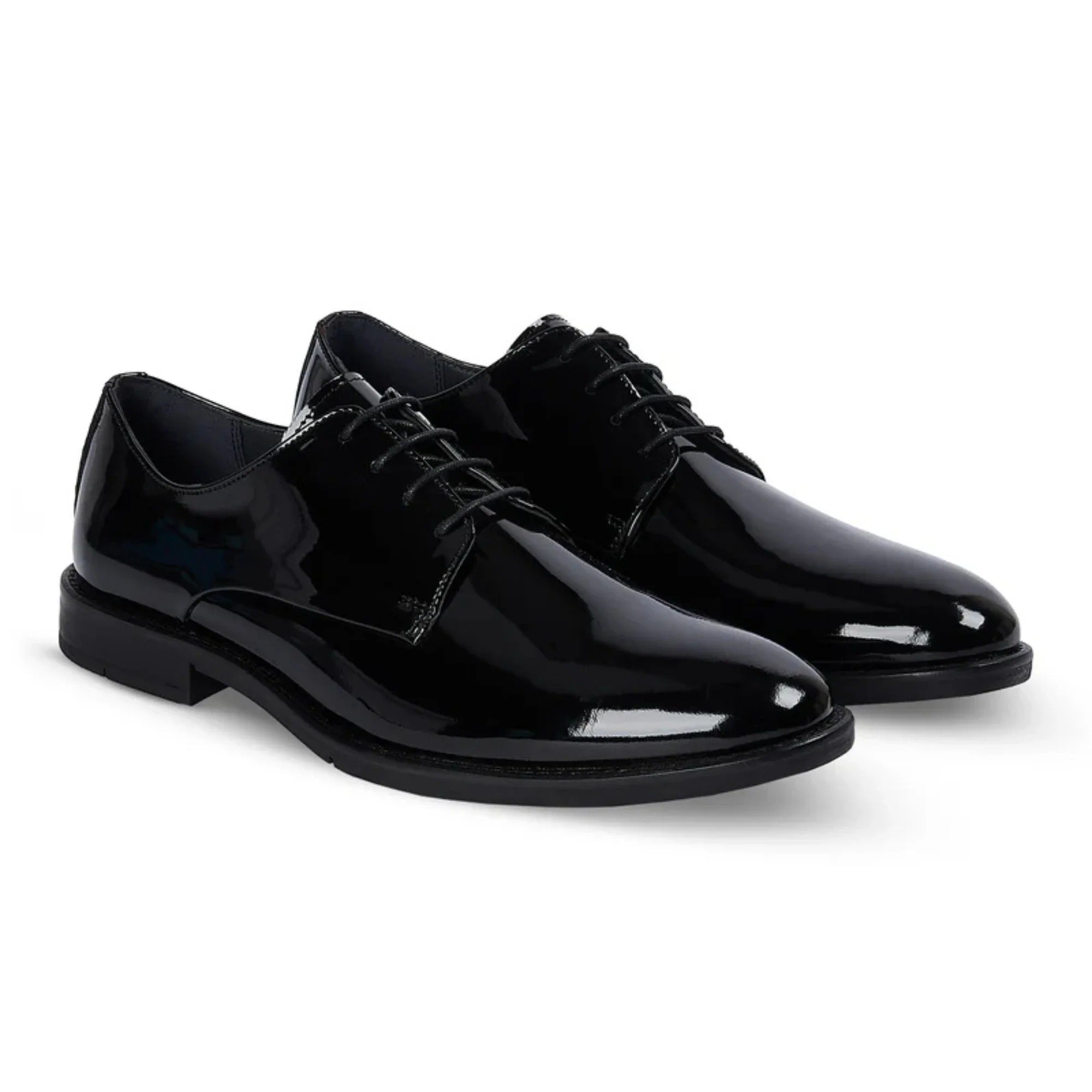 Beaumont - Scarpe Derby da uomo in pelle verniciata nera