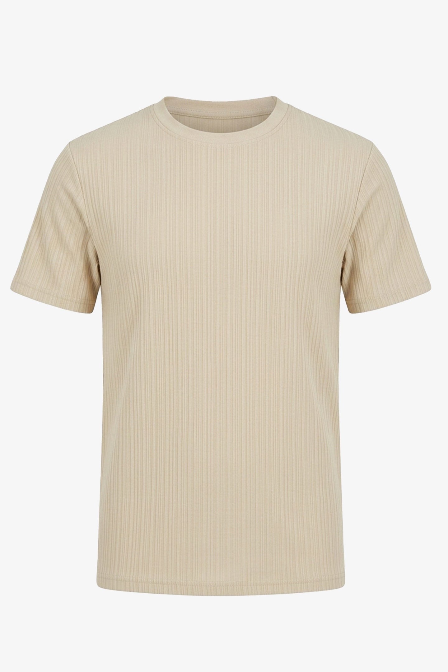 T-shirt classica da uomo a coste beige