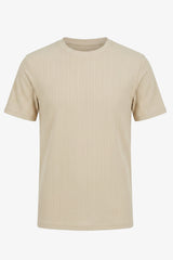 T-shirt classica da uomo a coste beige