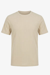 T-shirt classica da uomo a coste beige