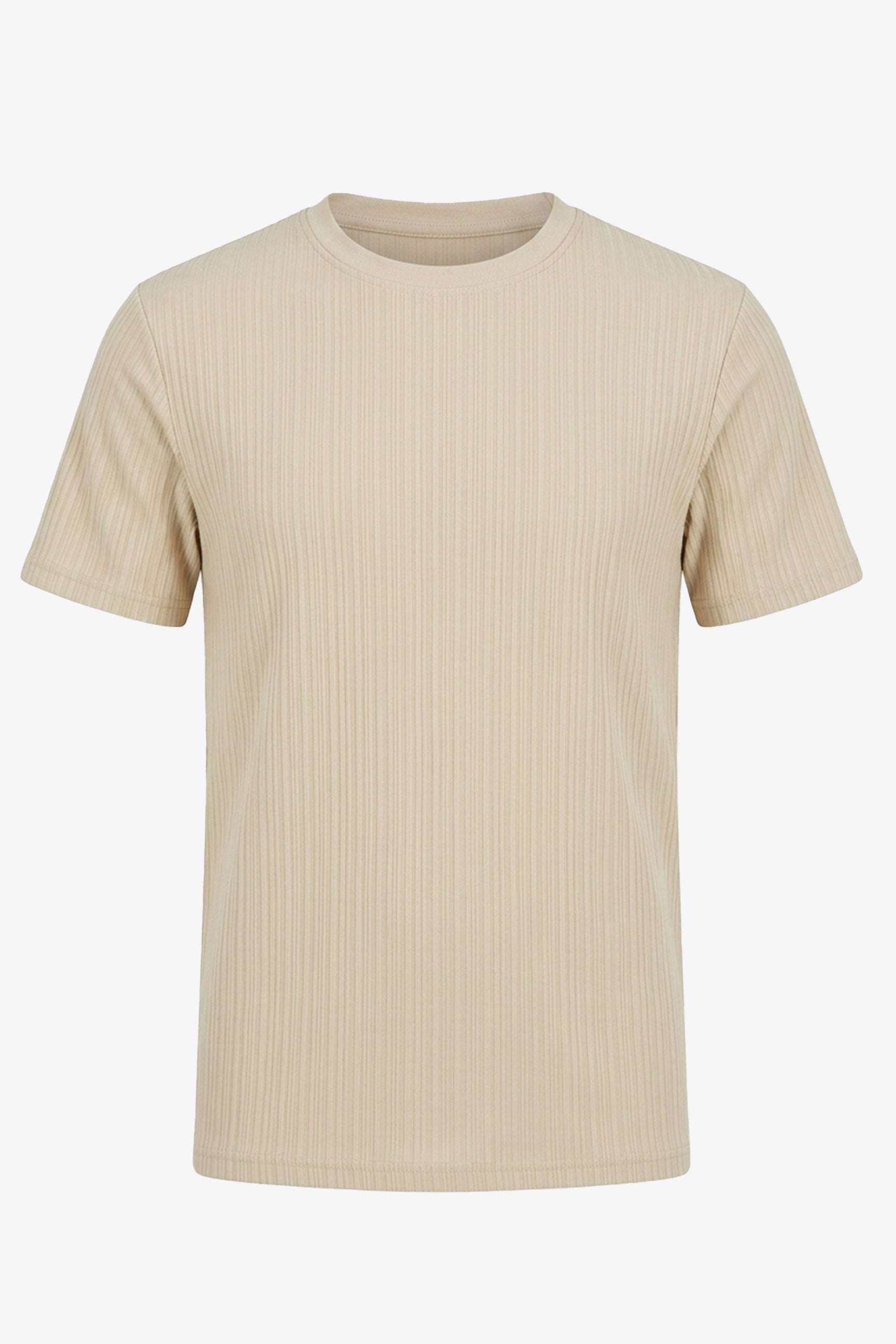 T-shirt classica da uomo a coste beige