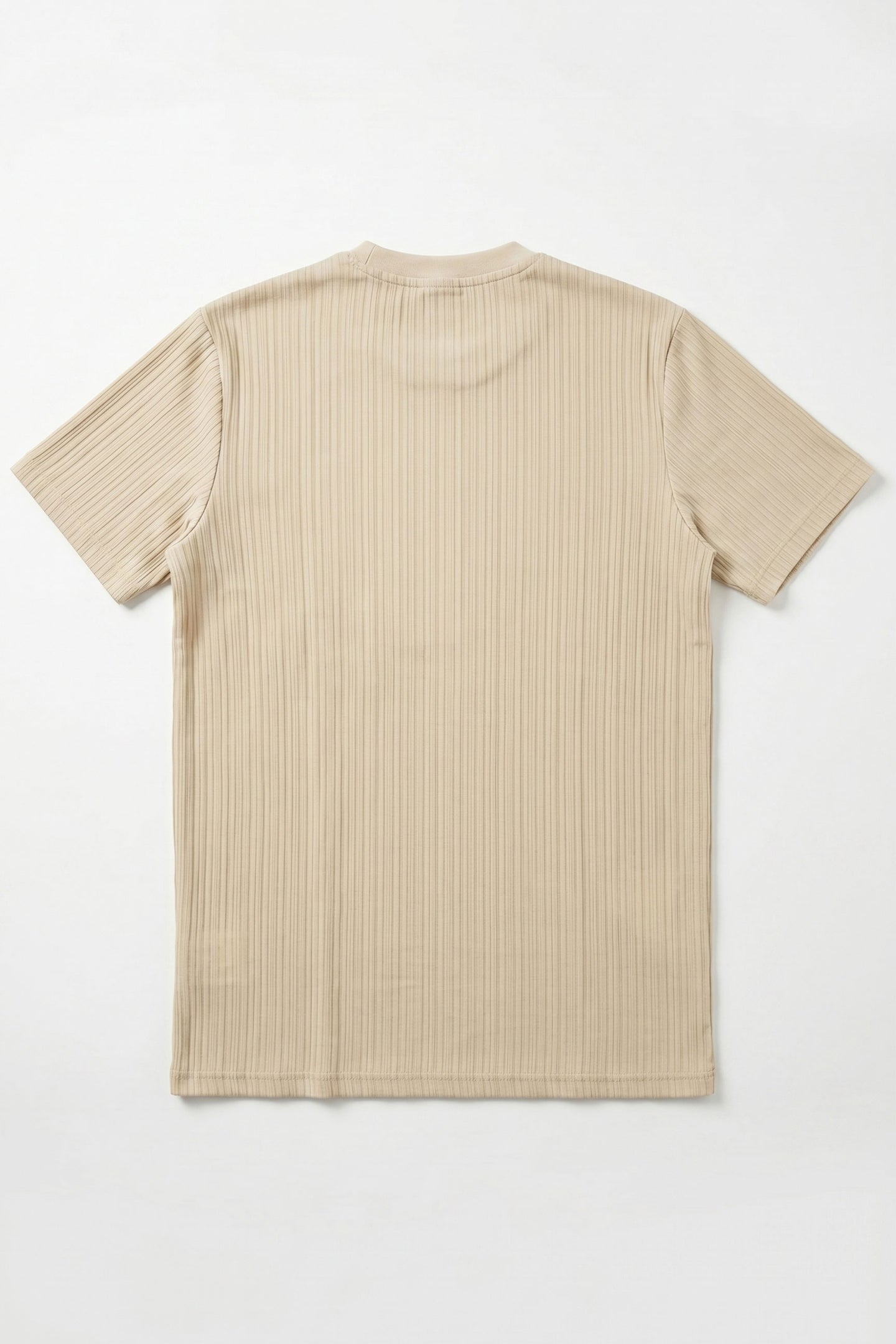 T-shirt classica da uomo a coste beige