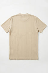 T-shirt classica da uomo a coste beige