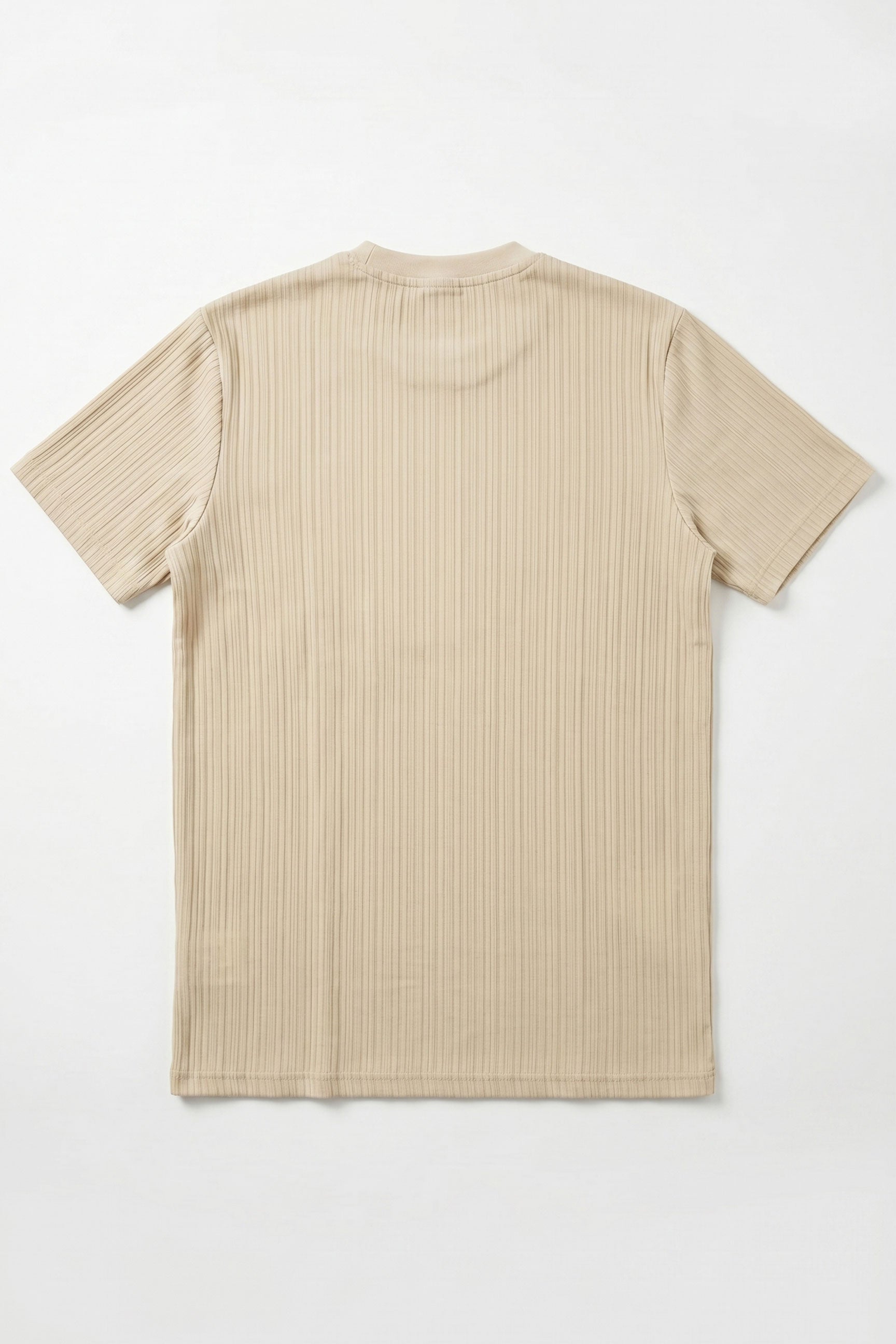T-shirt classica da uomo a coste beige