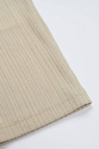 T-shirt classica da uomo a coste beige