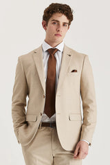 Belmont - Blazer beige su misura da uomo