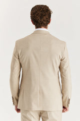 Belmont - Blazer beige su misura da uomo