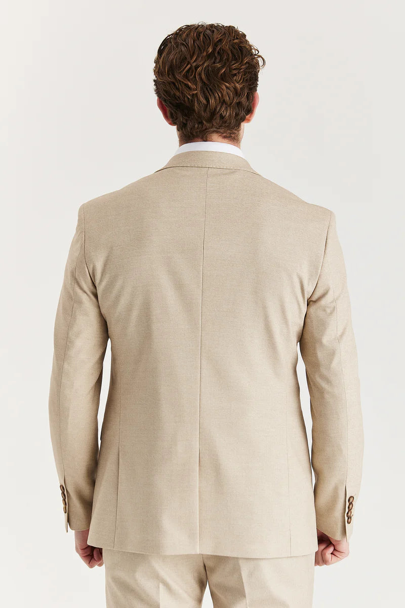 Belmont - Blazer beige su misura da uomo
