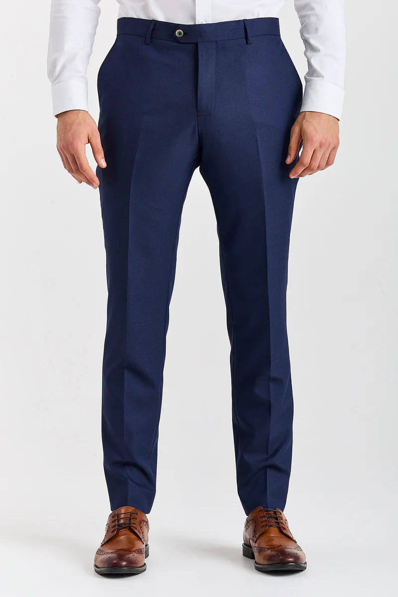 Belmont - Abito da sposo classico a tre pezzi blu navy per uomo
