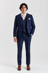 Belmont - Abito da sposo classico a tre pezzi blu navy per uomo