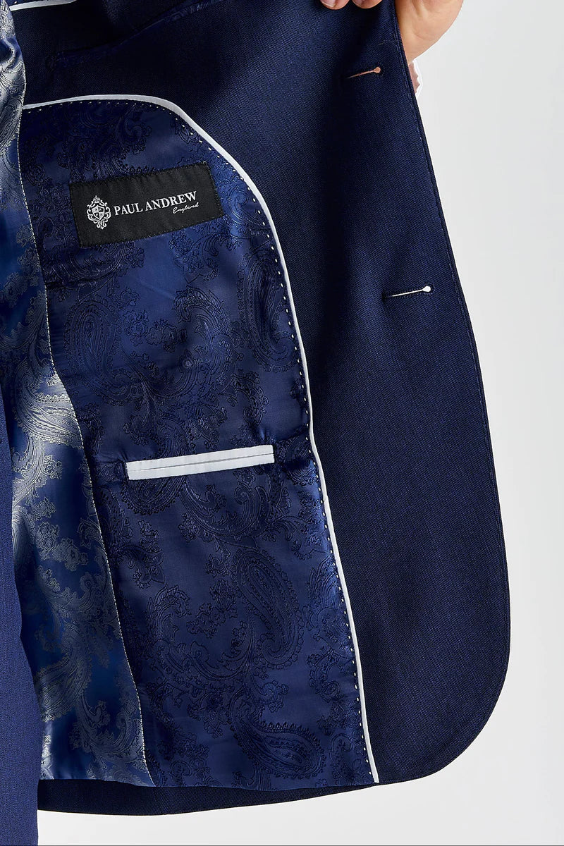 Belmont - Abito da sposo classico a tre pezzi blu navy per uomo