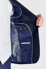 Abito blu navy Belmont con gilet a contrasto argento Belmont