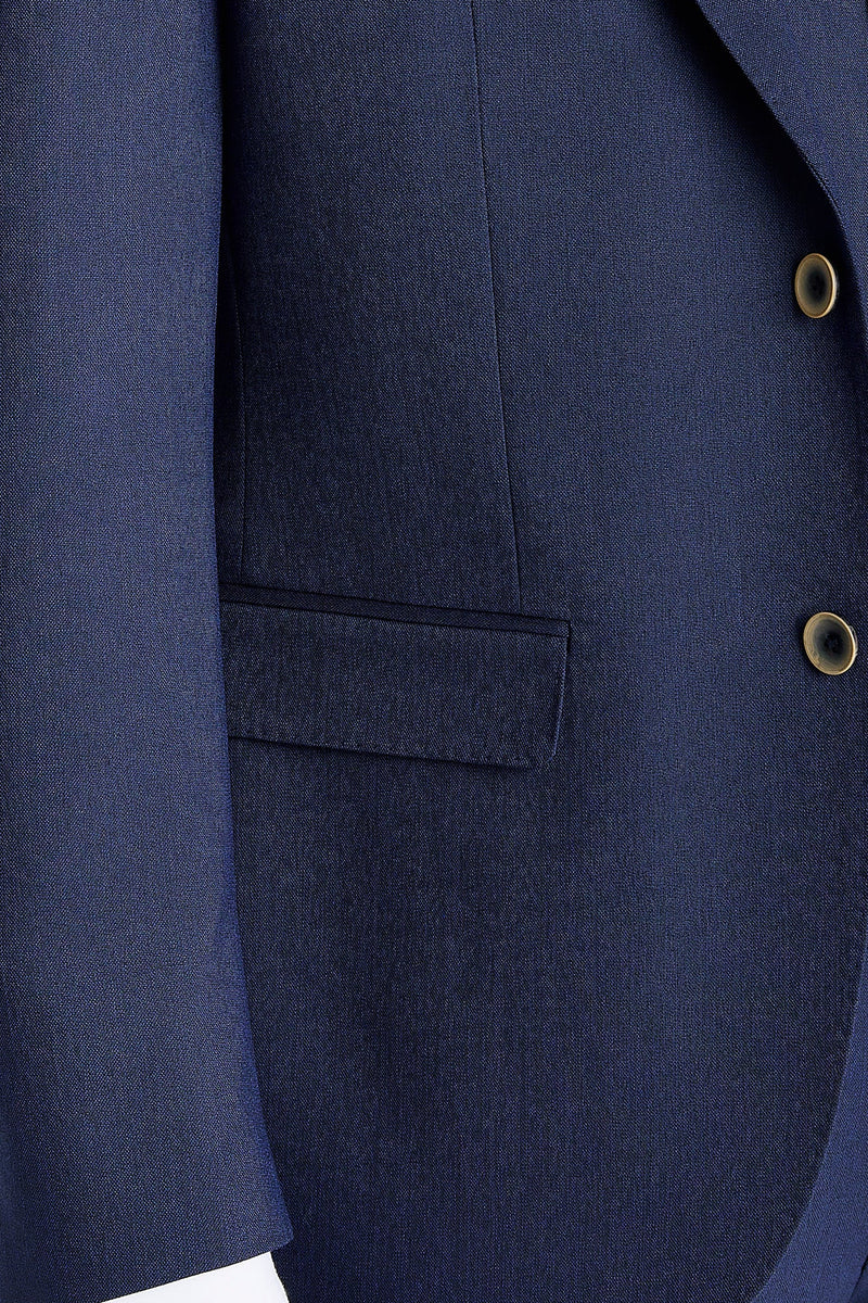 Belmont - Blazer da uomo blu navy dal taglio sartoriale
