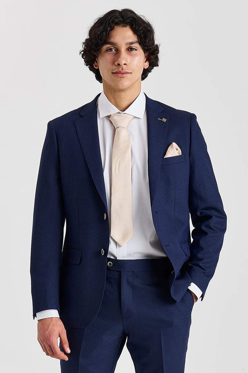 Belmont - Blazer da uomo blu navy dal taglio sartoriale