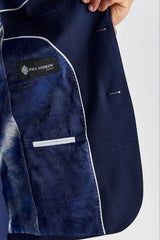 Belmont - Blazer da uomo blu navy dal taglio sartoriale