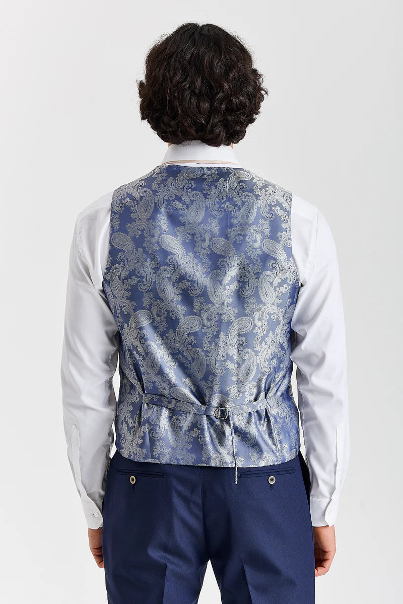 Belmont - Gilet da uomo blu navy dal taglio sartoriale