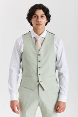 Belmont - Gilet da sposo verde salvia da uomo