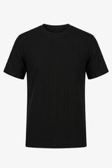 T-shirt classica nera a coste da uomo
