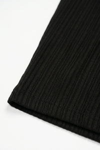 T-shirt classica nera a coste da uomo
