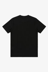 T-shirt classica nera a coste da uomo
