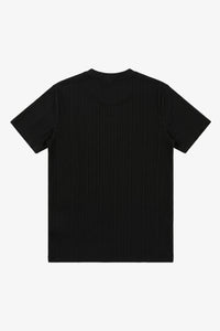 T-shirt classica nera a coste da uomo