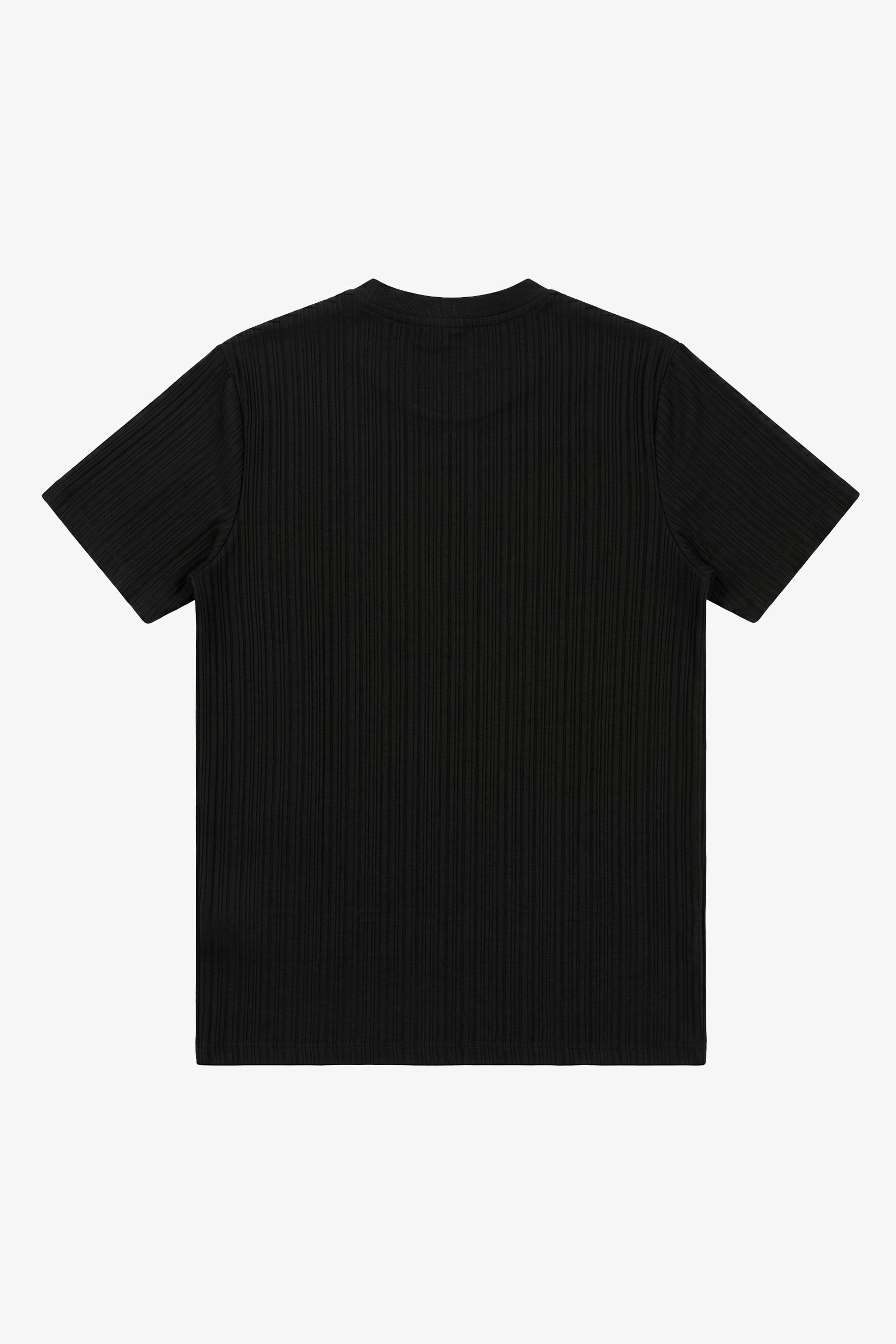 T-shirt classica nera a coste da uomo