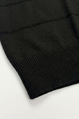 T-shirt nera da uomo in maglia testurizzata