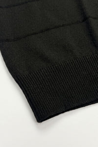 T-shirt nera da uomo in maglia testurizzata