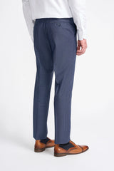Bond - Men's Navy Check Trousers
