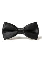 Papillon in raso nero con clip per camicia da smoking unisex da uomo e ragazzo