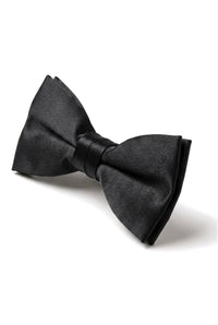 Papillon in raso nero con clip per camicia da smoking unisex da uomo e ragazzo