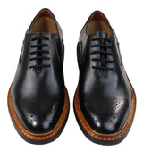 Mens Brogue Oxford Shoes Tan Brown Black Laced Leather Goodyear Welted