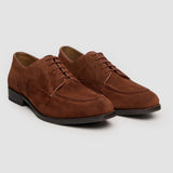 Brera - Scarpe Derby classiche stringate da uomo in camoscio marrone