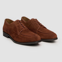 Brera - Scarpe Derby classiche stringate da uomo in camoscio marrone