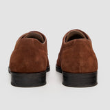 Brera - Scarpe Derby classiche stringate da uomo in camoscio marrone