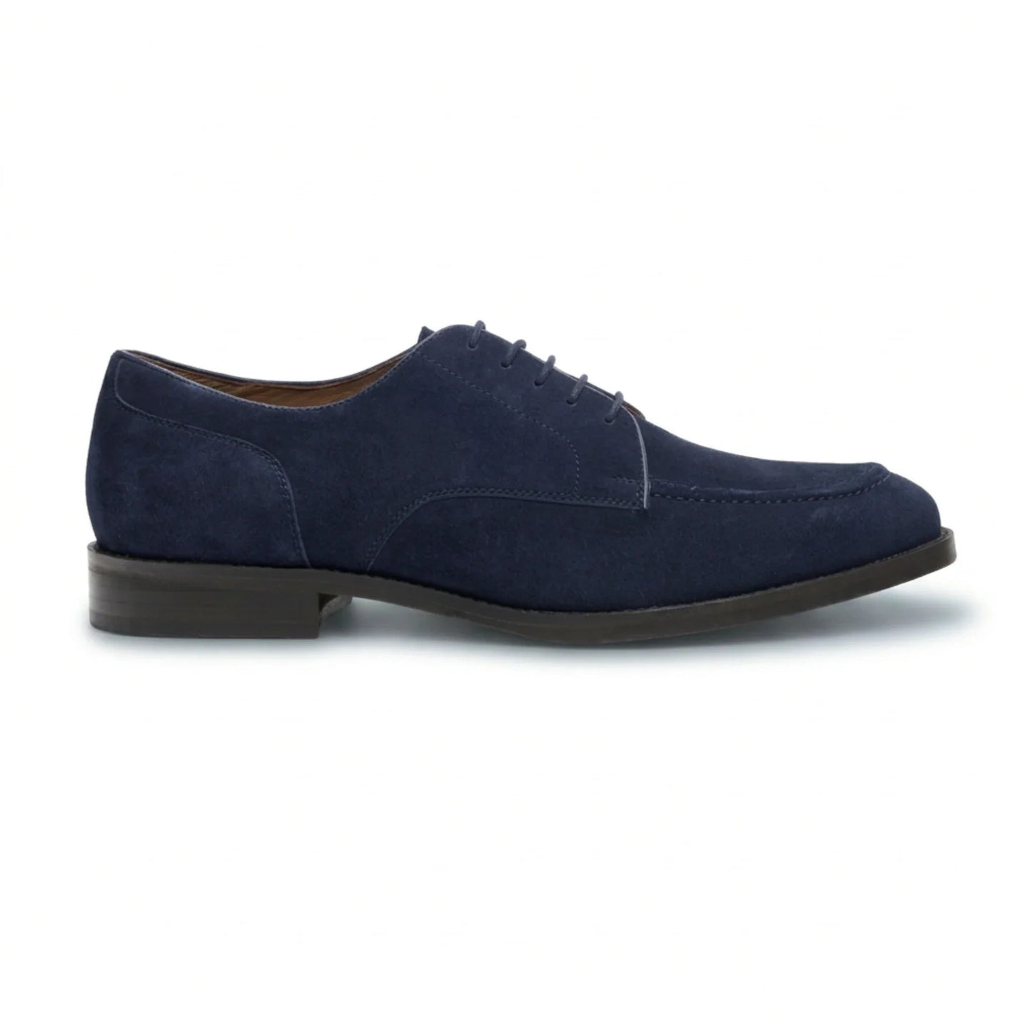 Brera - Scarpe Derby classiche stringate da uomo in camoscio blu navy