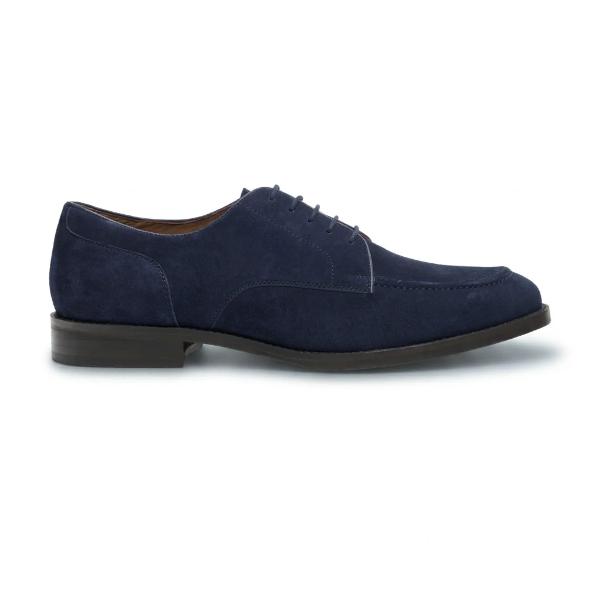 Brera - Scarpe Derby classiche stringate da uomo in camoscio blu navy
