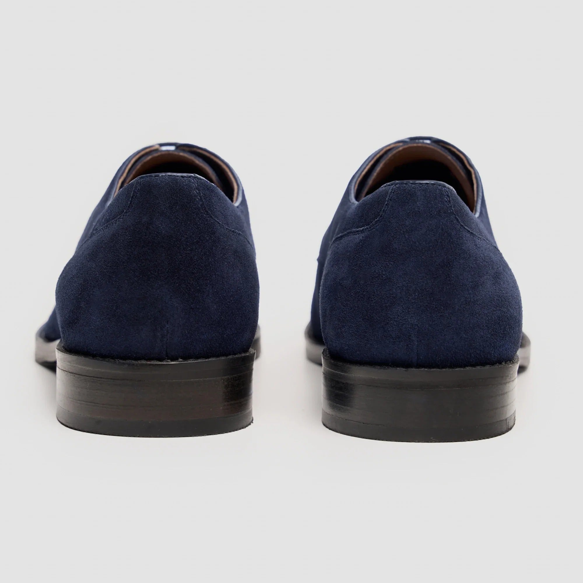 Brera - Scarpe Derby classiche stringate da uomo in camoscio blu navy