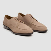 Brera - Scarpe Derby classiche stringate da uomo in camoscio color sabbia