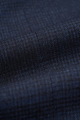 Abito da uomo a 3 pezzi con motivo a quadri blu cielo e pantaloni blu navy a contrasto