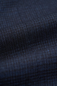 Abito da uomo a 3 pezzi con motivo a quadri blu cielo e pantaloni blu navy a contrasto