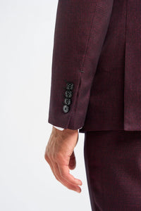 Titolo del prodotto Abito su misura da uomo a quadri blu cielo con pantaloni blu navy a contrasto