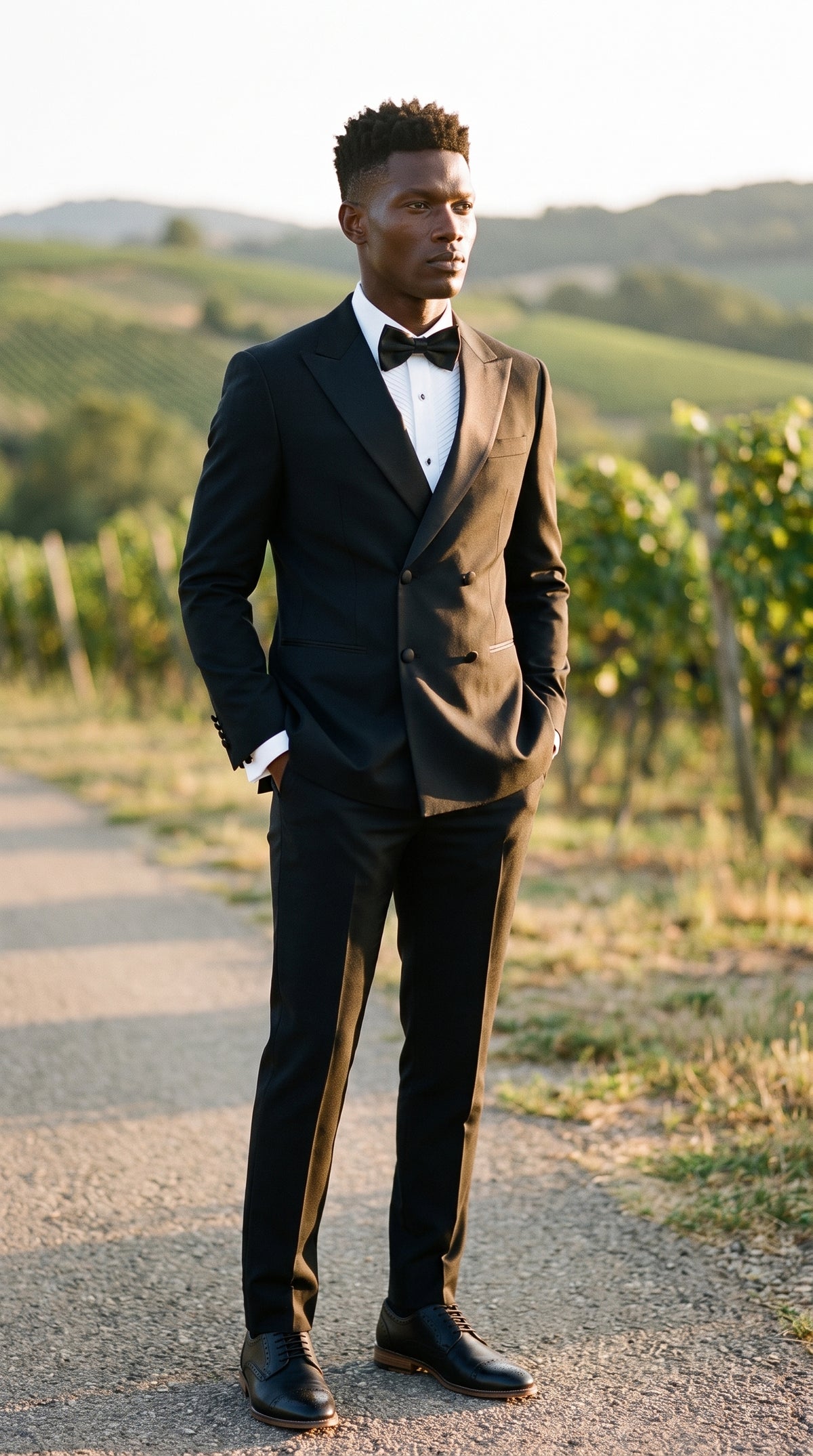 Look #801 styled with Aspen - Abito da uomo doppiopetto nero 2 pezzi