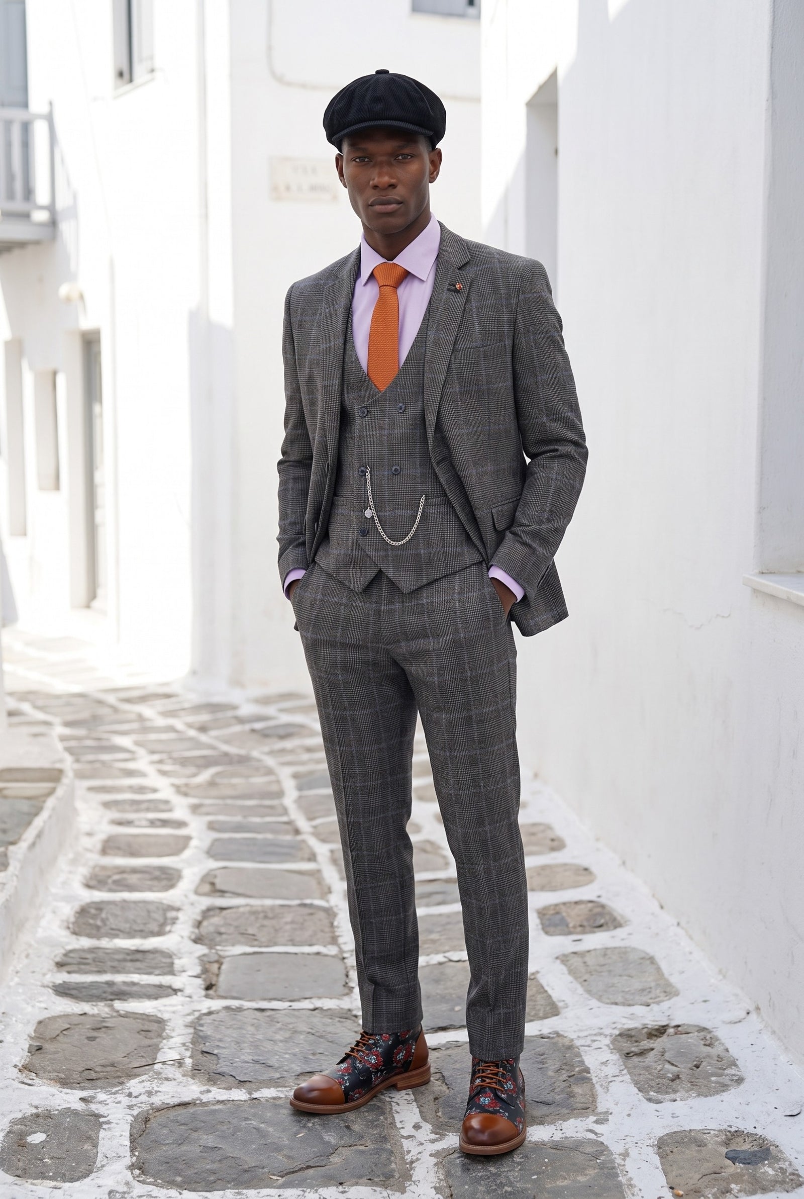 Look #994 styled with Cavani Power - Abito 3 pezzi grigio a quadri Glen