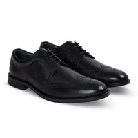 Cambridge - Scarpe Derby da uomo nere con punta a coda di rondine